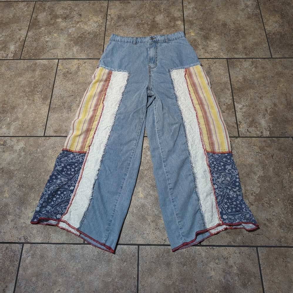 POL Wide Leg Patchwork Pants - image 1